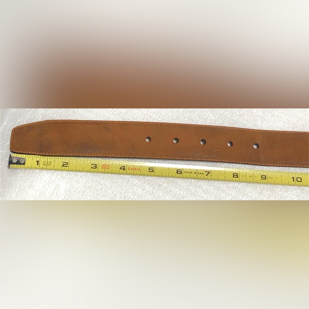 Mezlan Tan Leather Belt with Silver Buckle - Picture 5 of 9